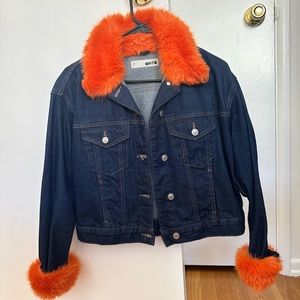 Faux Fur Denim Jacket